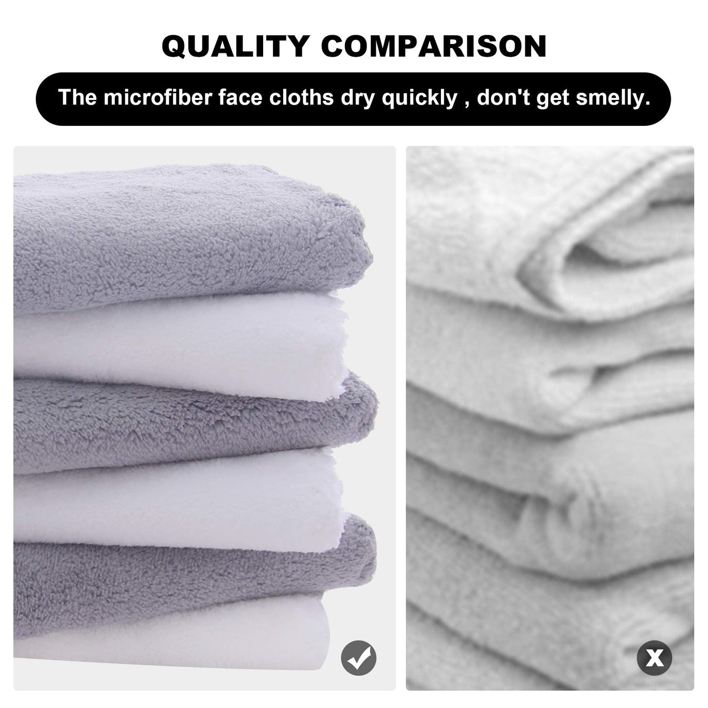 Moonqueen makeup remover cloths set in white and gray