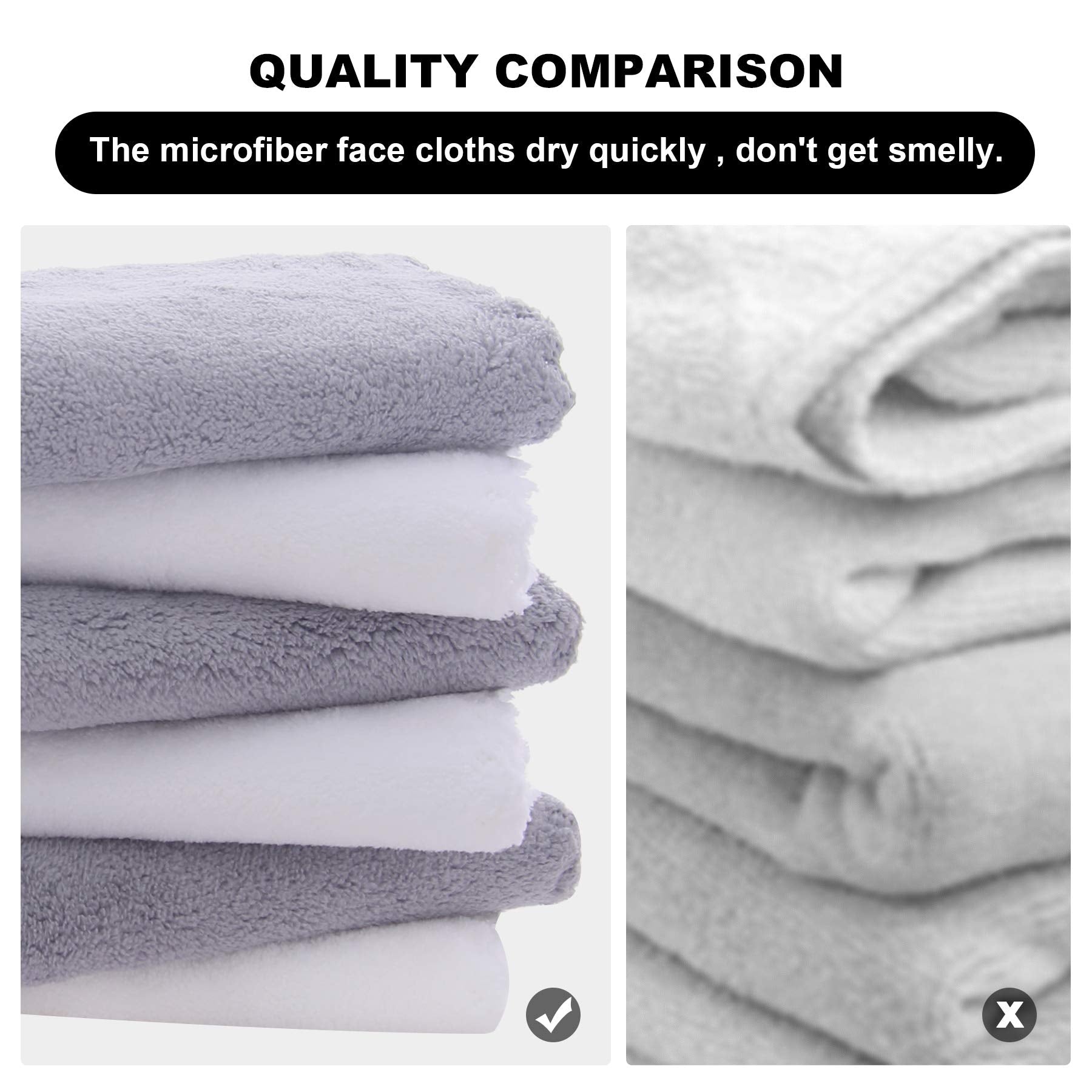 Moonqueen makeup remover cloths set in white and gray