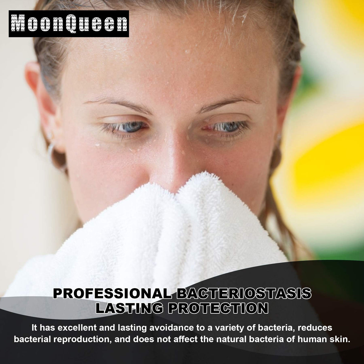 MOONQUEEN reusable facial cloth displayed in bathroom setting