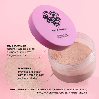 KimChi Chic Beauty loose face powder applied on skin