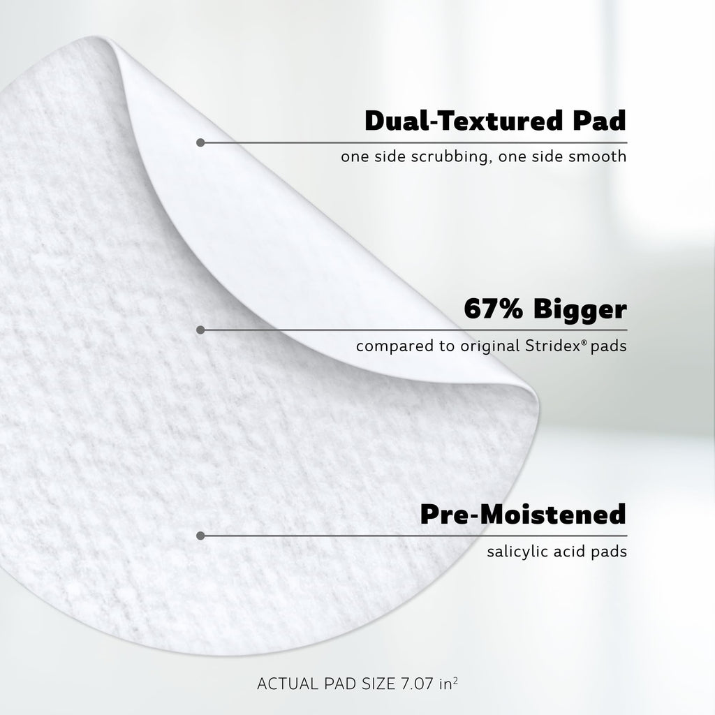 Demonstration of pad size comparison for face and body application.