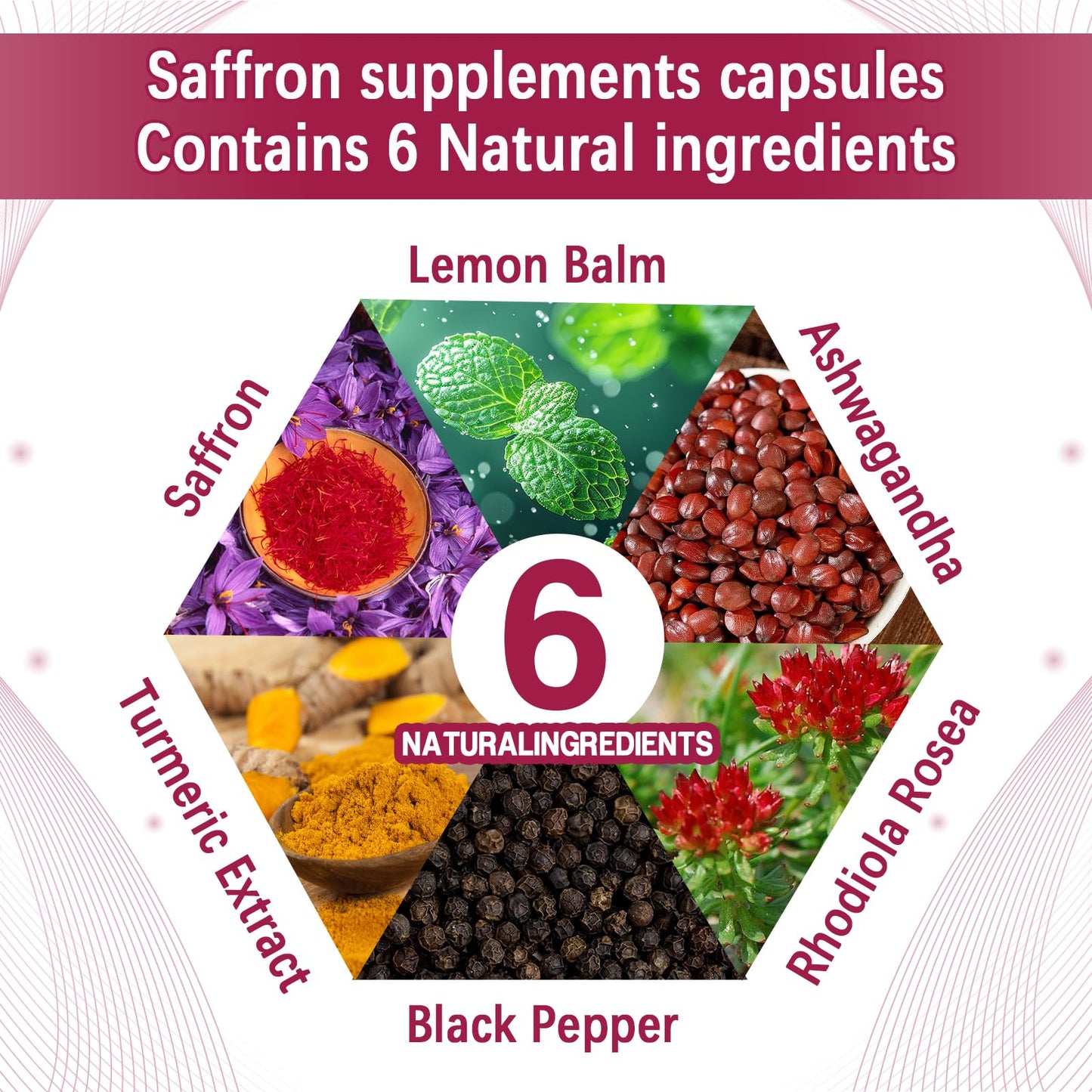 Yalei mood and energy support saffron capsules capsule size view.