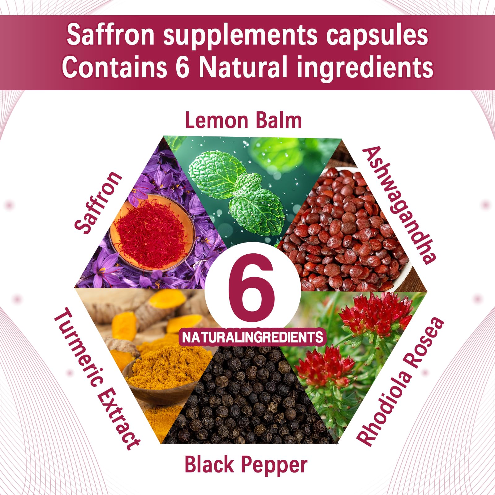 Yalei mood and energy support saffron capsules capsule size view.