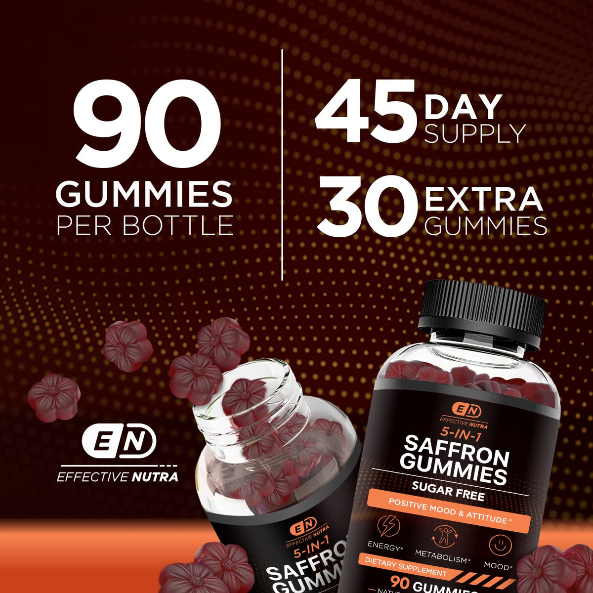 Effective Nutra vegan saffron extract gummies in natural mixed berry flavor
