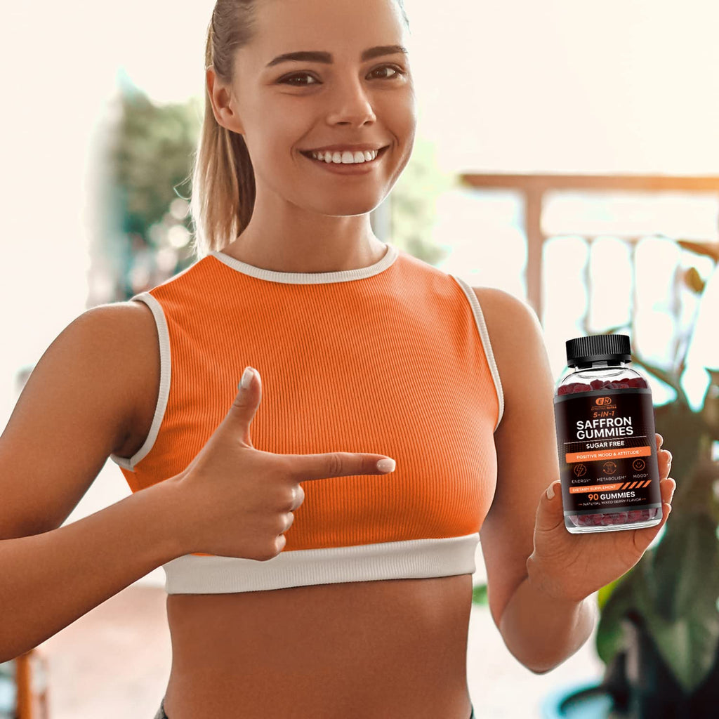 Effective Nutra 45 day supply saffron dietary supplement bottle angle view