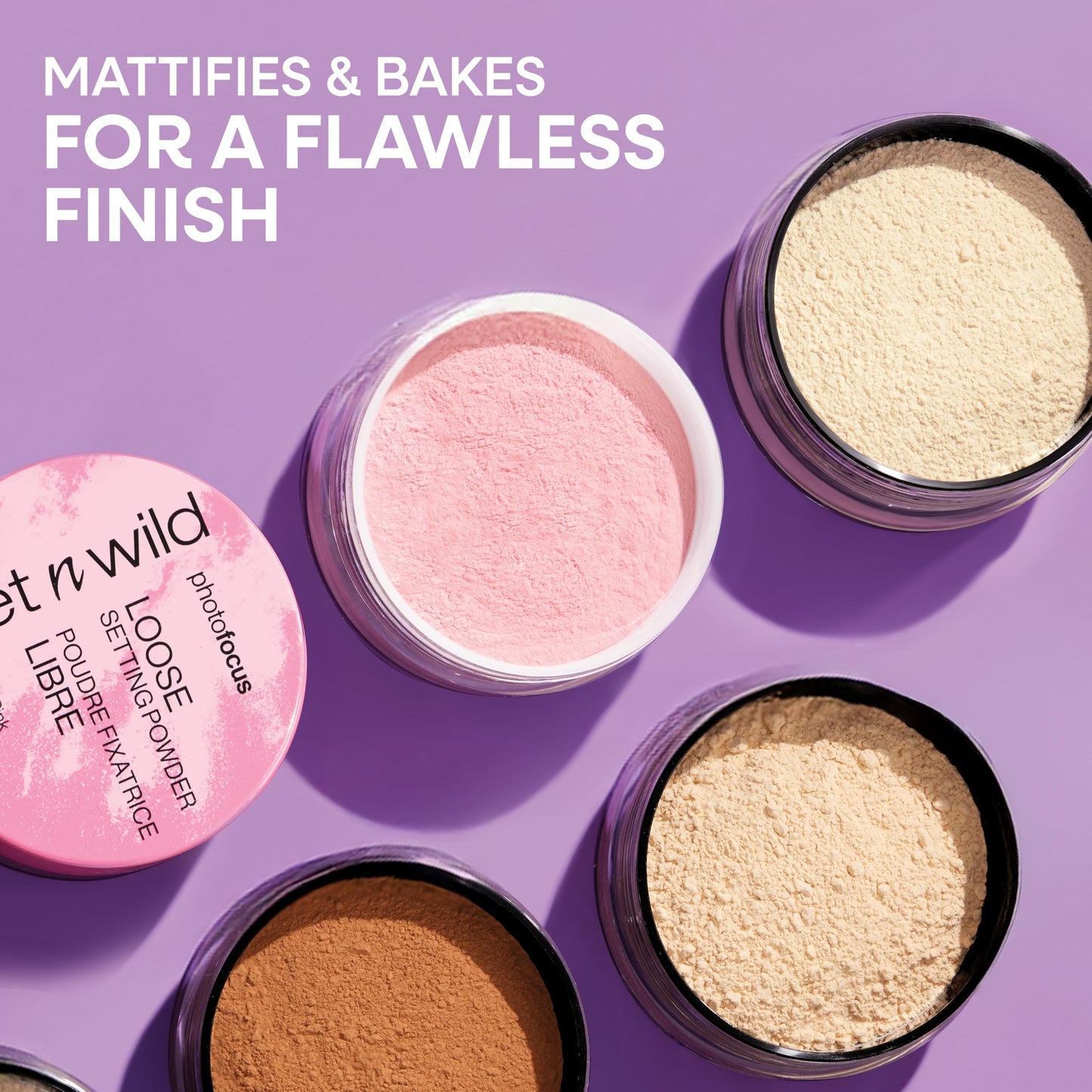 Wet N Wild setting powder packaging showing translucent powder texture