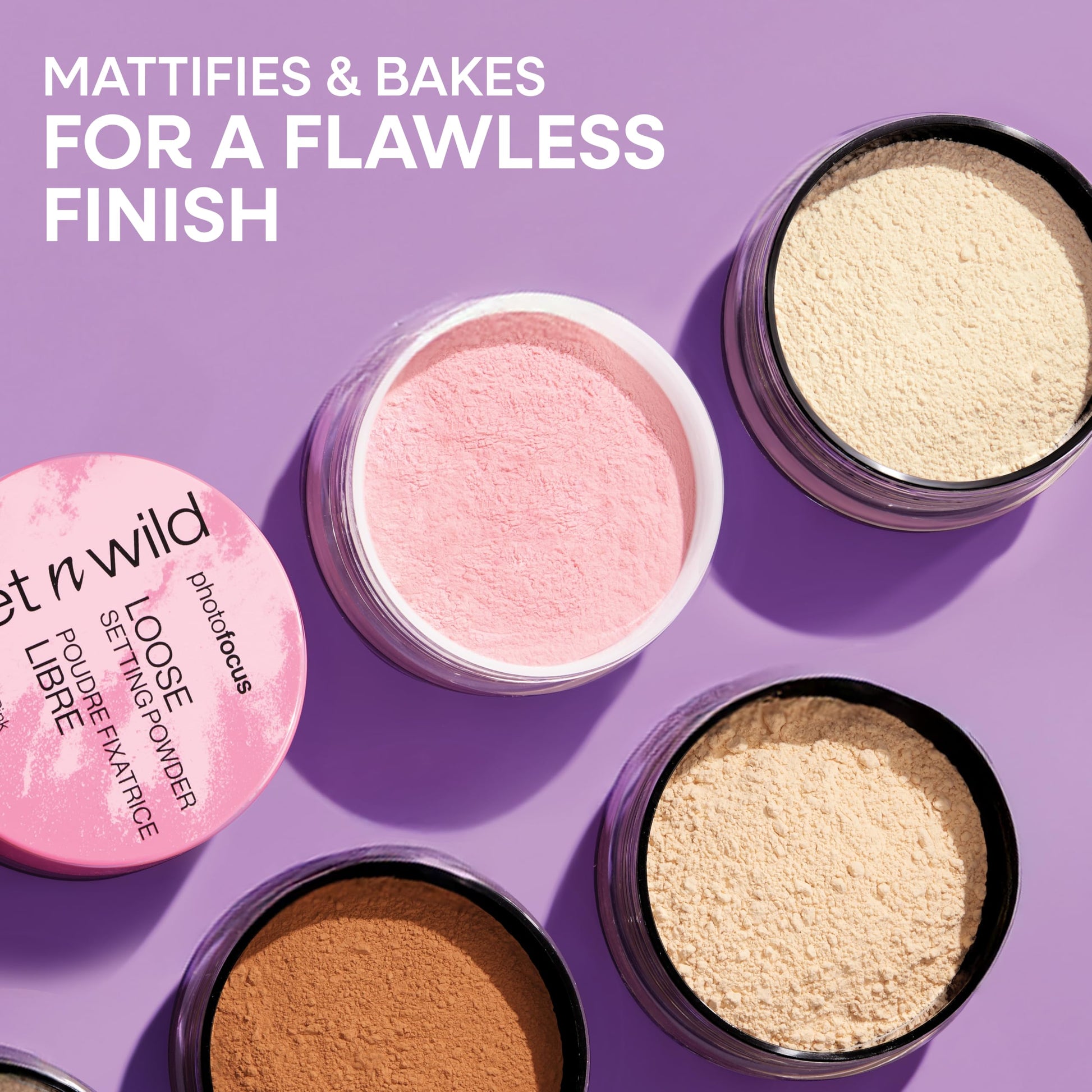 Wet N Wild setting powder packaging showing translucent powder texture
