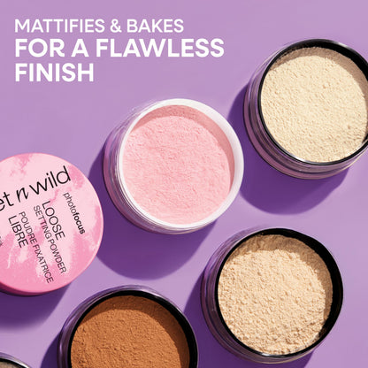 Wet N Wild setting powder packaging showing translucent powder texture