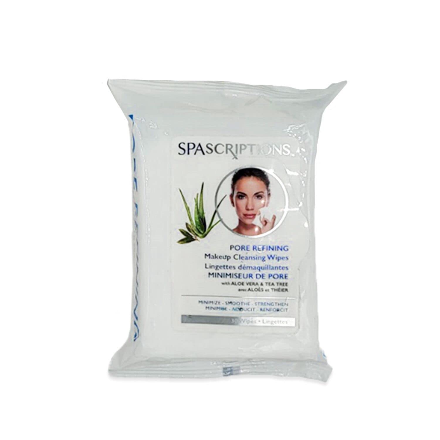 SpaScriptions pore refining tea tree wipes package detail