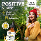 Wild & Organic St Johns Wort liquid drops supplement label showing ingredients