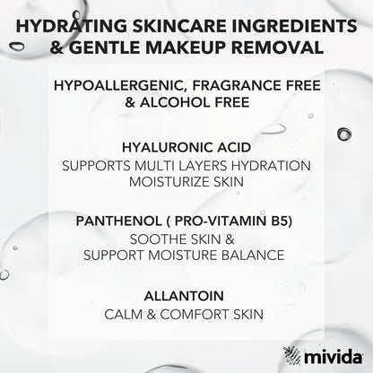 Close up of Mivida plant based makeup remover wipes texture