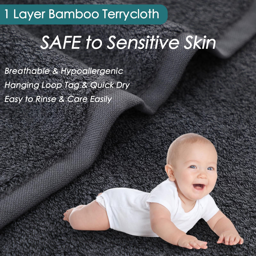 Jeffsun dark grey reusable face towel showing reinforced edges