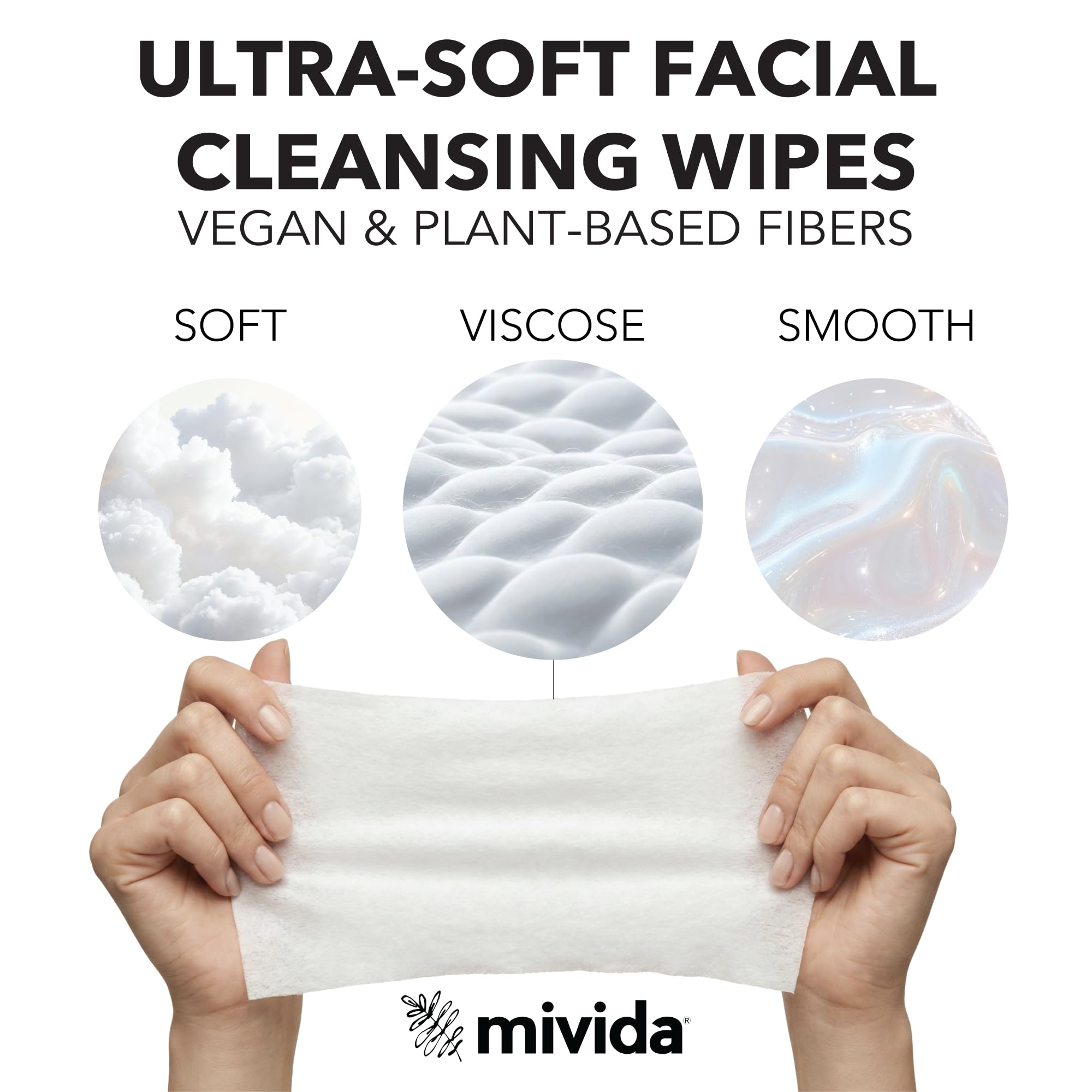 Mivida makeup wipes for sensitive skin in hand