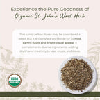 Starwest Botanicals Organic St Johns Wort Cut and Sifted Herb closeup texture
