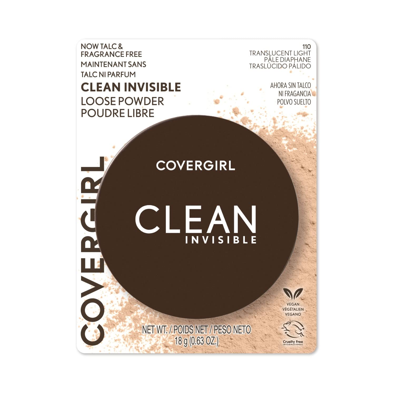 Covergirl Clean Invisible Loose Powder sifter and applicator puff