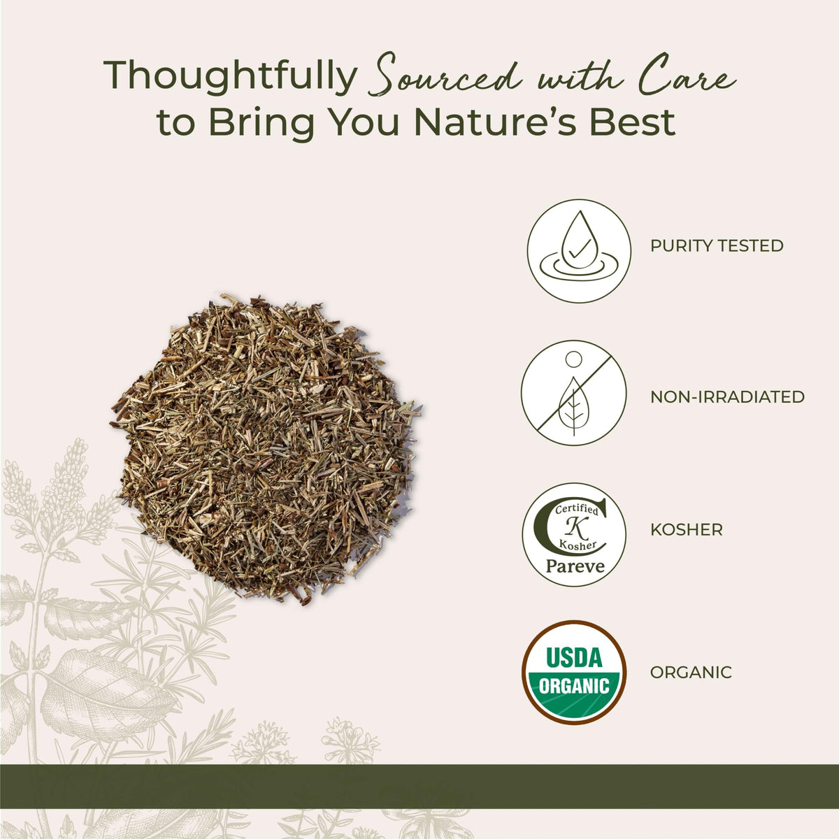 Premium Starwest Botanicals Organic St Johns Wort Herb package back showing USDA organic seal