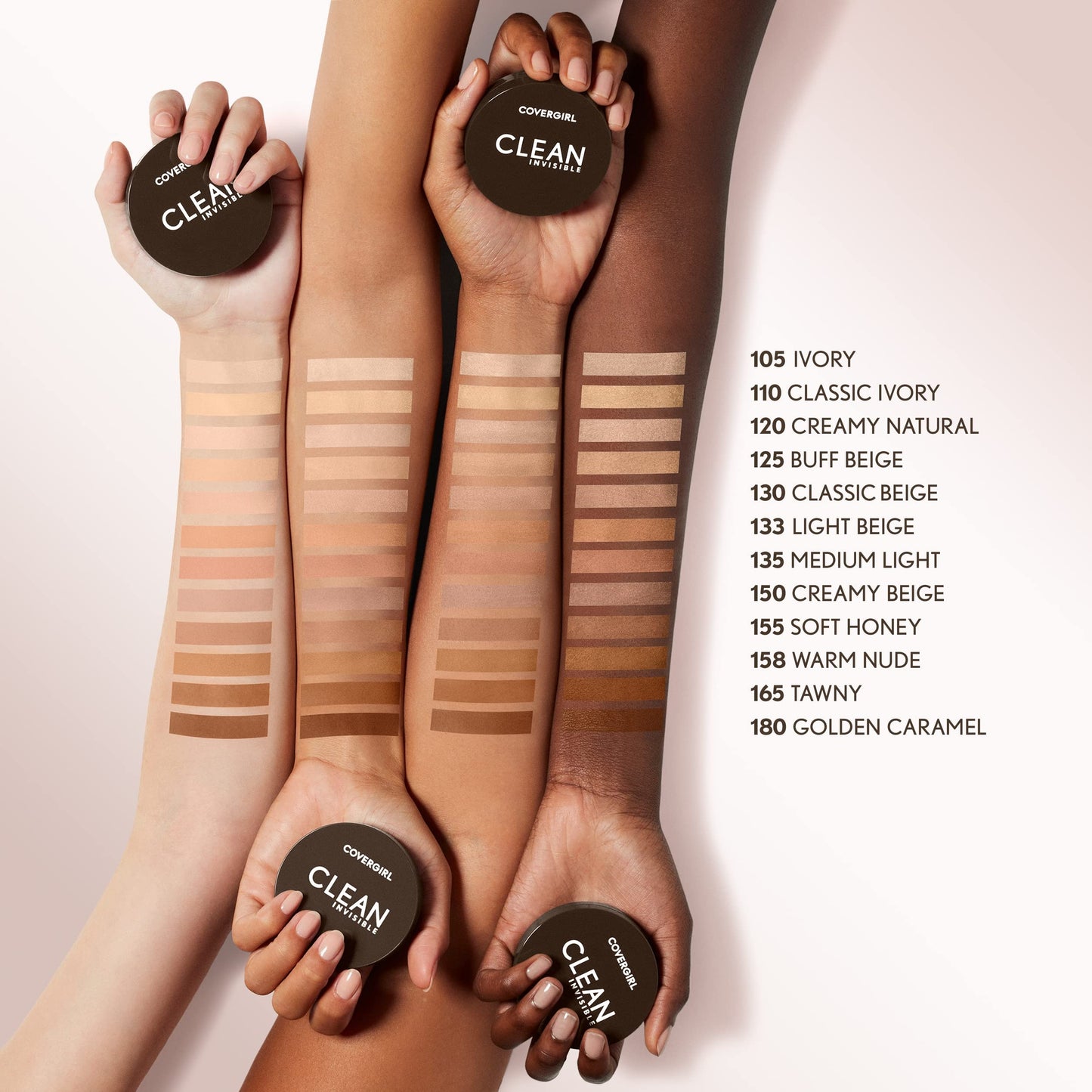 Side view of Covergirl Clean Invisible Pressed Powder compact