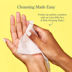 Soft texture of Beekman 1802 face and body towelette in hand