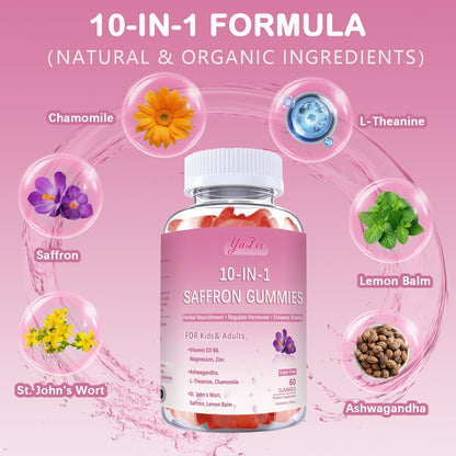 Authentic USA imported Yalei saffron gummies for emotional wellness focus and relaxation support