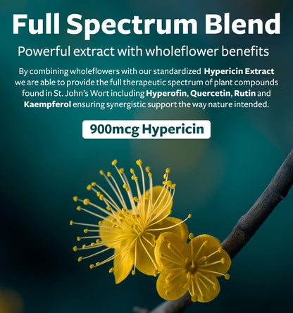 Side view of Healths Harmony St Johns Wort capsule bottle showing supplement facts