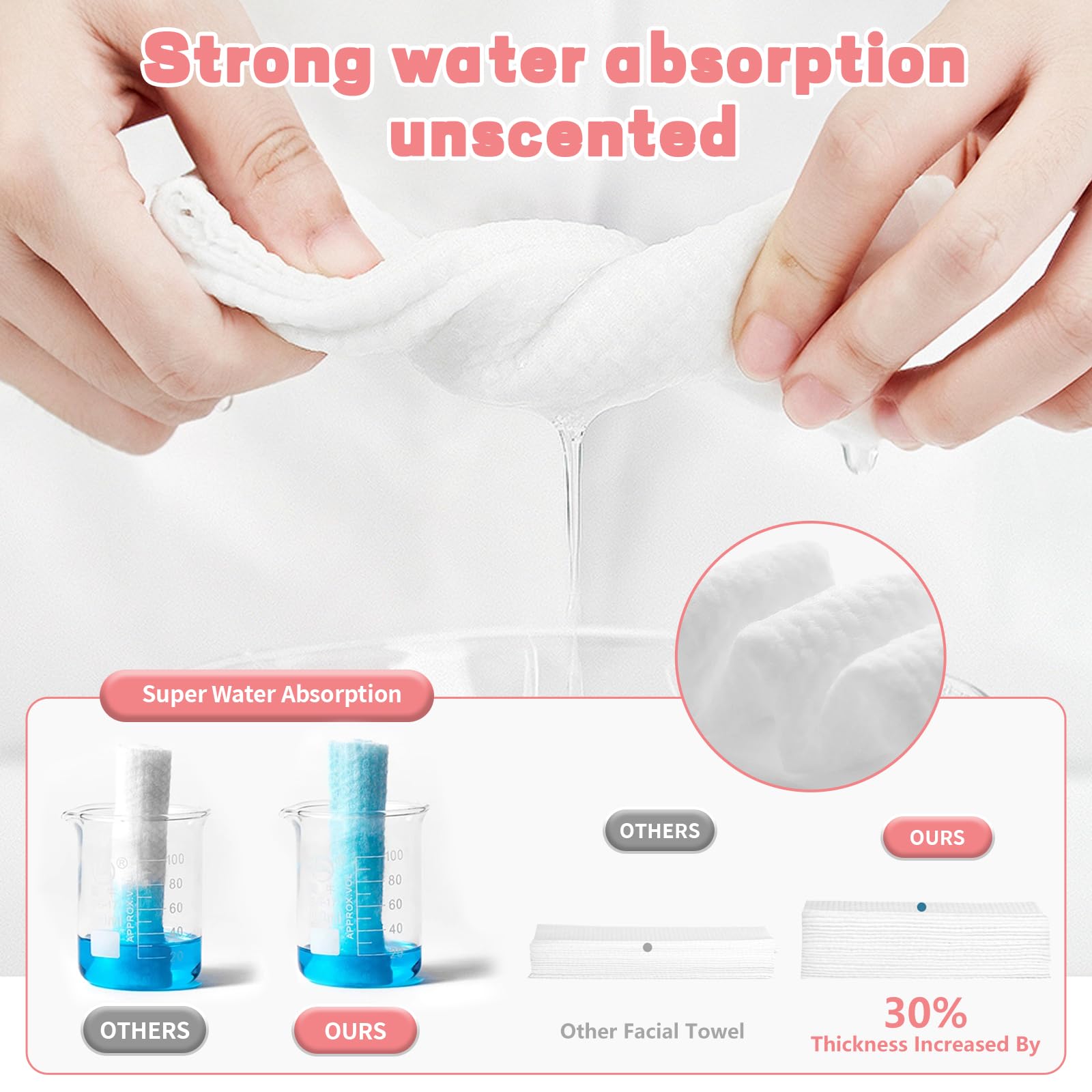 WMQL biodegradable face towels in travel bag