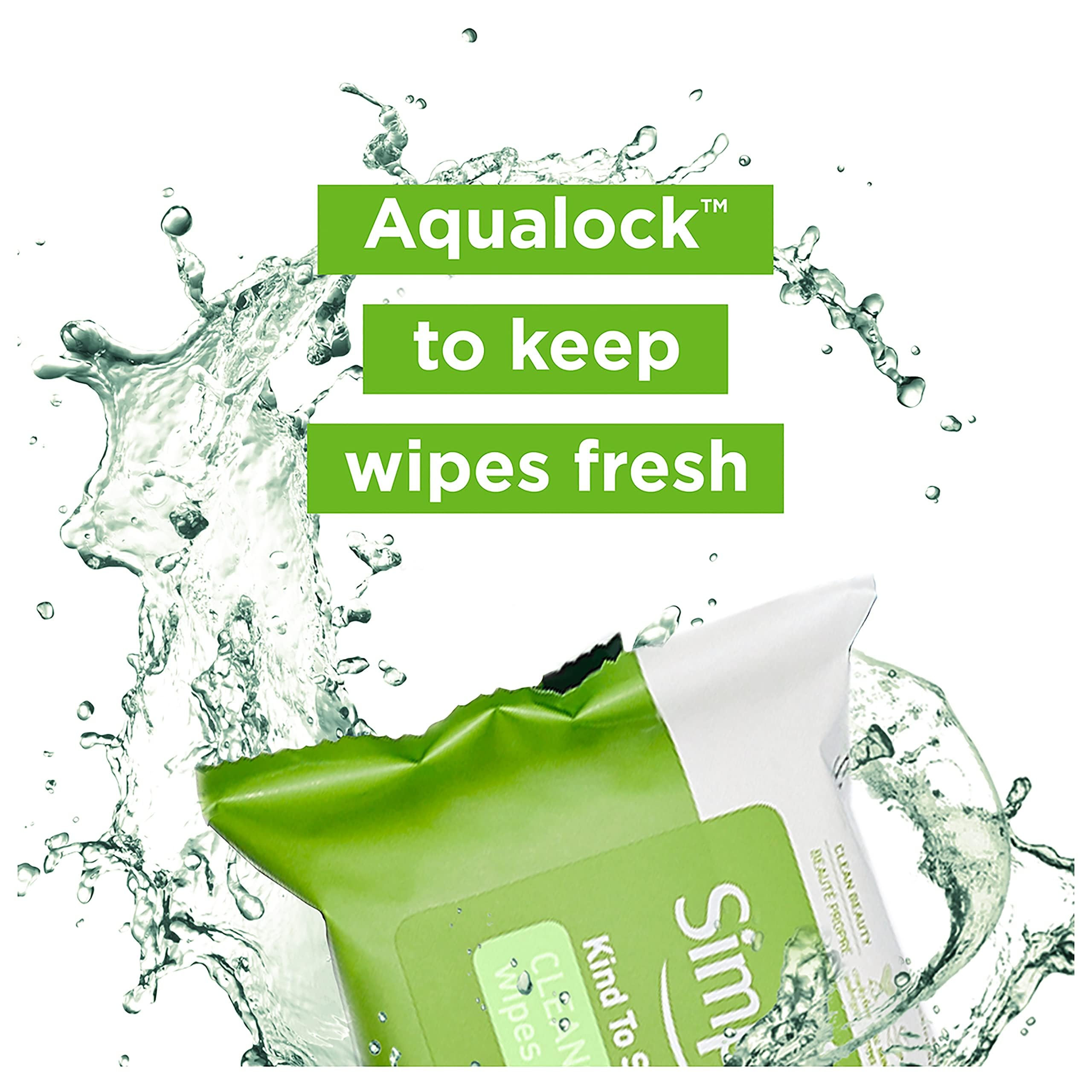 Side profile of Simple Kind To Skin cleansing wipes 25 count