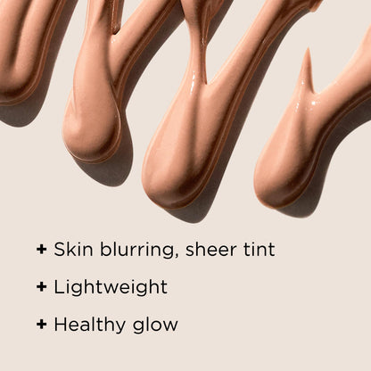 IMAGE Skincare DAILY PREVENTION mineral sunscreen cream texture swatch showing sheer tint.