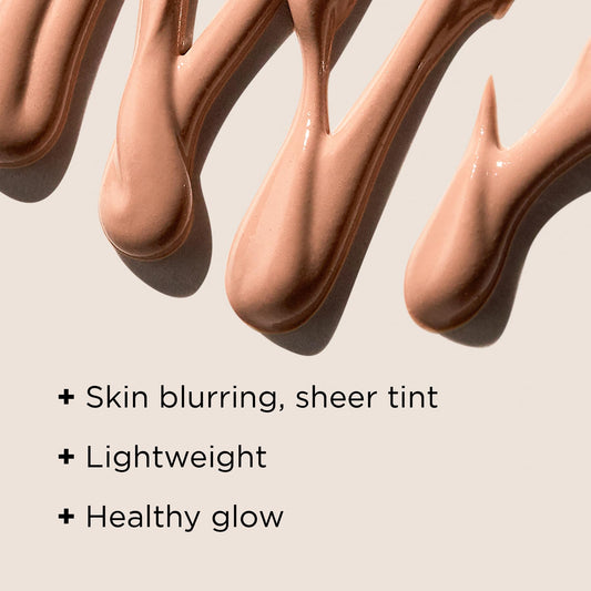 IMAGE Skincare DAILY PREVENTION mineral sunscreen cream texture swatch showing sheer tint.