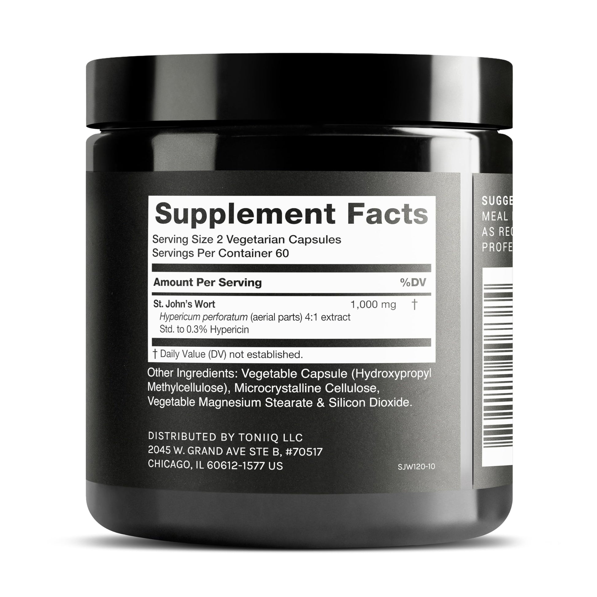 Toniiq high strength herbal supplement bottle displaying 4X concentrated extract features