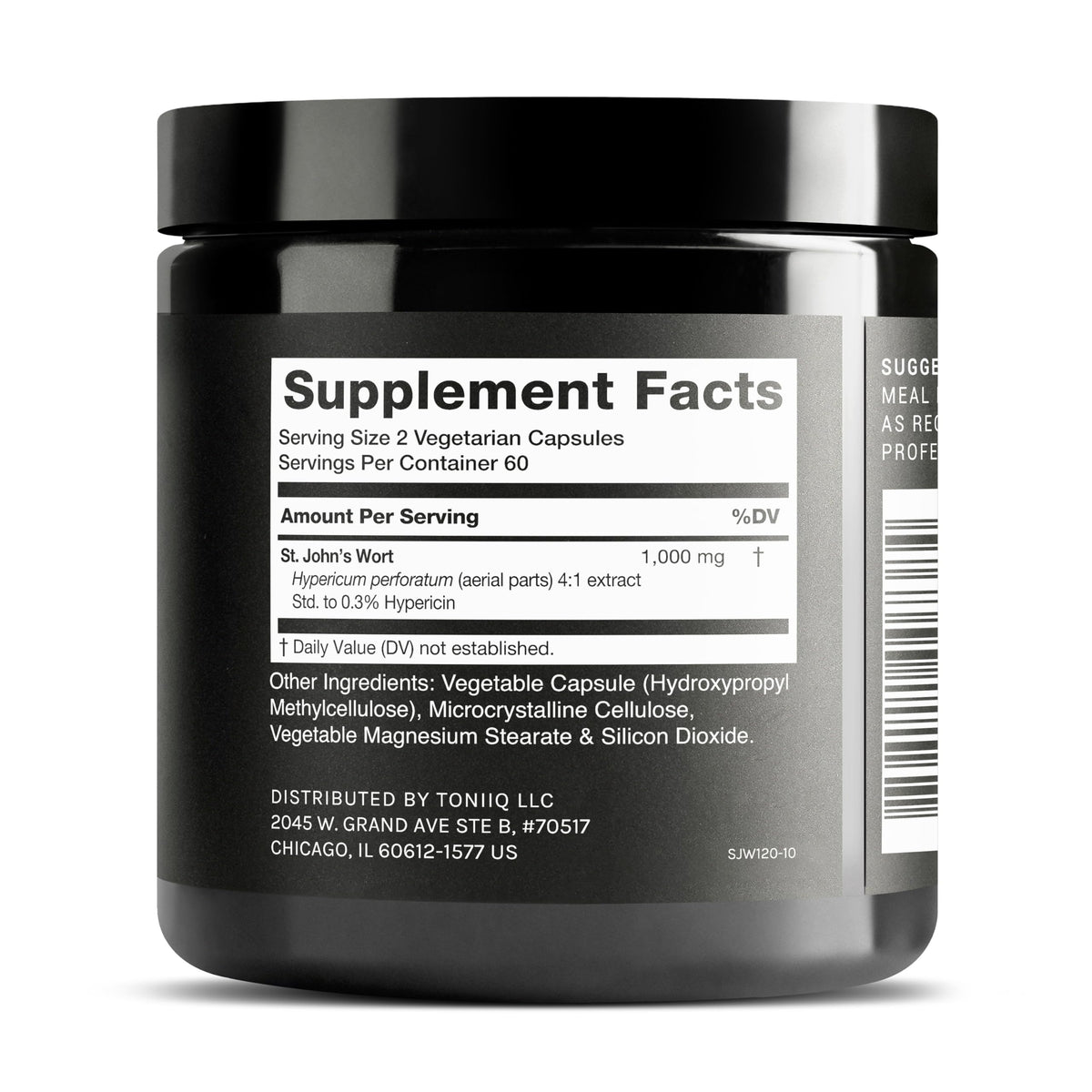 Toniiq high strength herbal supplement bottle displaying 4X concentrated extract features