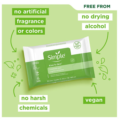 Simple Kind To Skin wipes ingredients and vitamin content