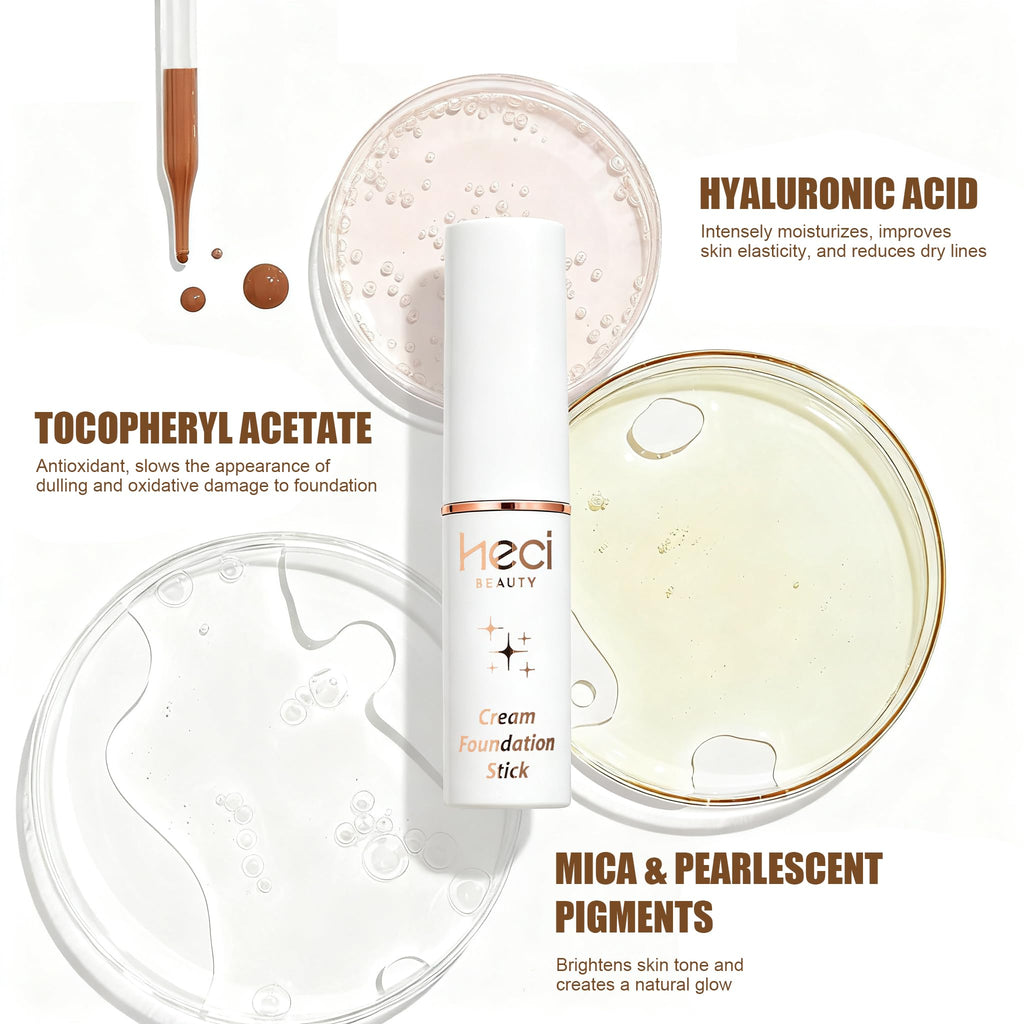 Heci Beauty hydrating foundation stick texture swatch