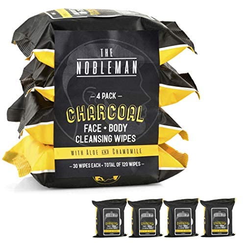 Activated charcoal wipes for deep cleansing face and body