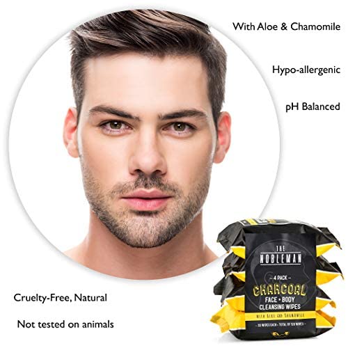 Close up of The Nobleman 120 count cleansing wipes pack