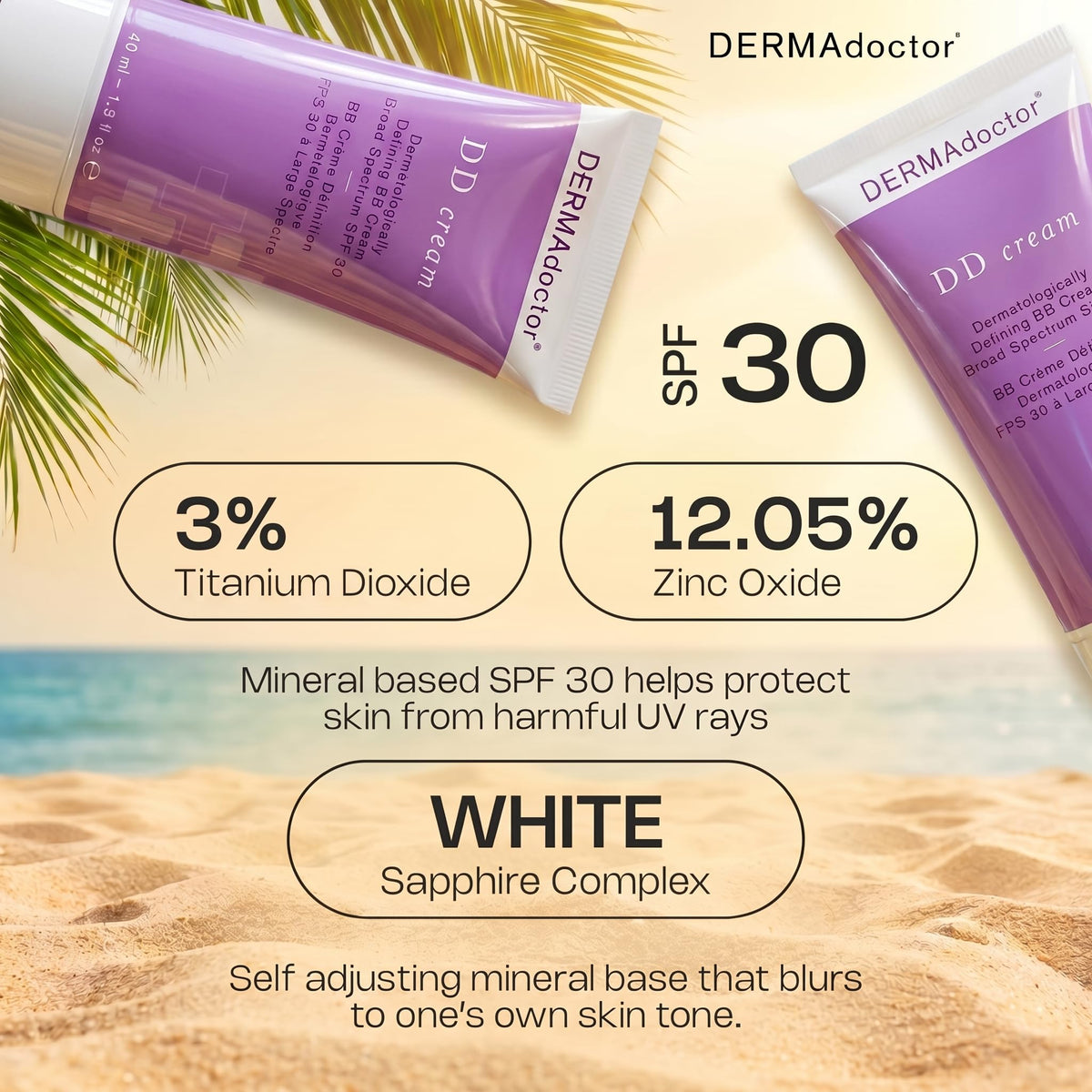 DERMAdoctor DD cream packaging box side angle