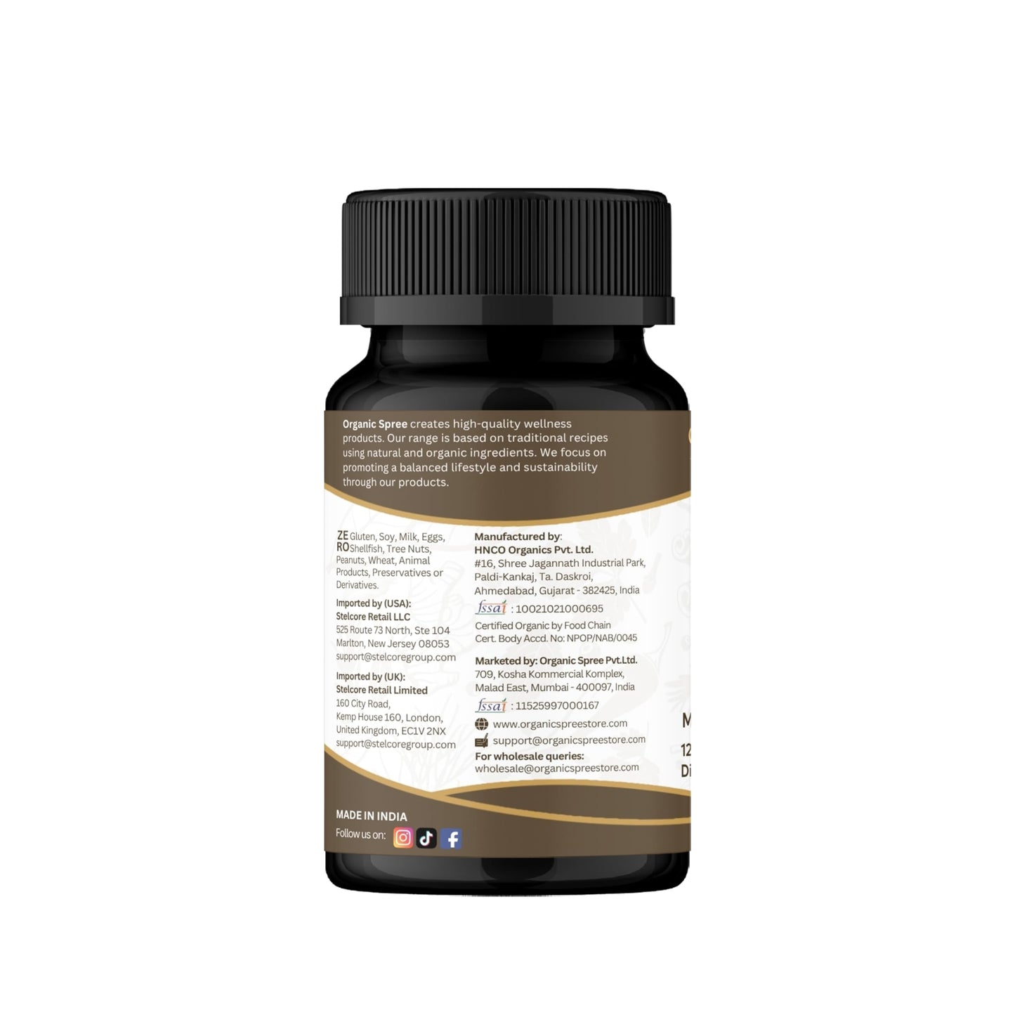 Imported authentic wellness product from USA on white background