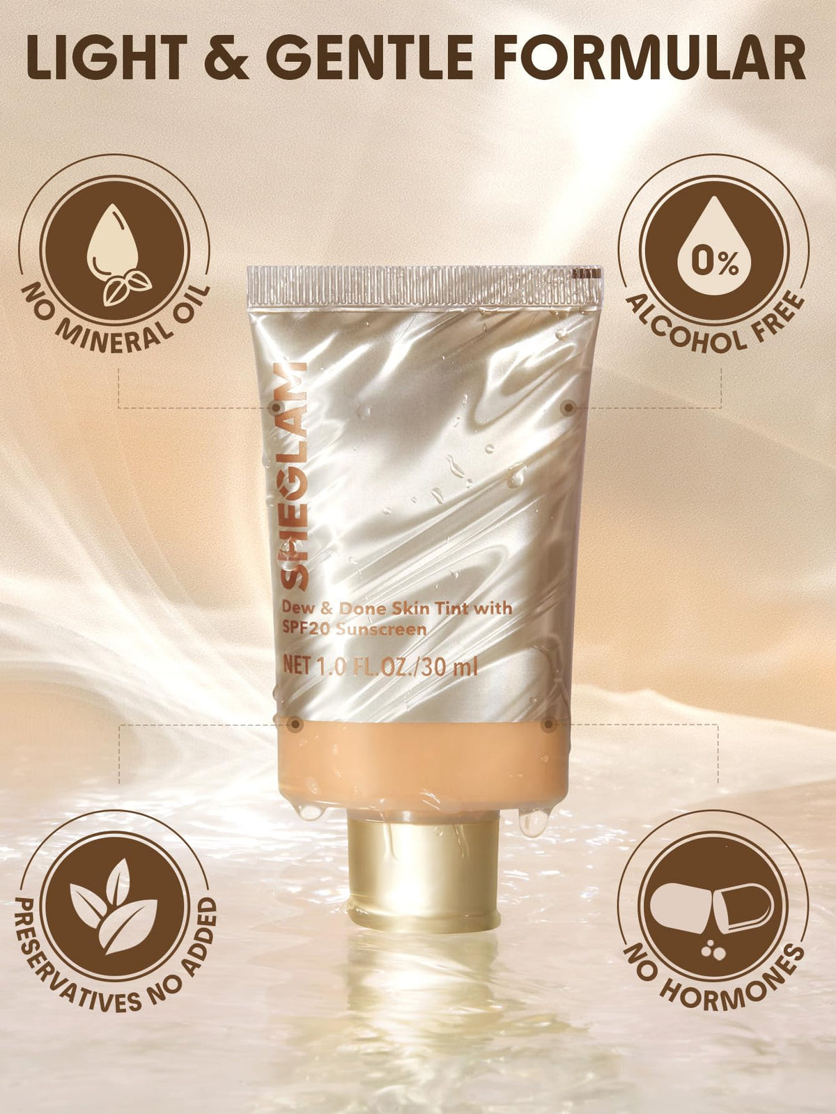 Sheglam dew and done skin tint texture swatch