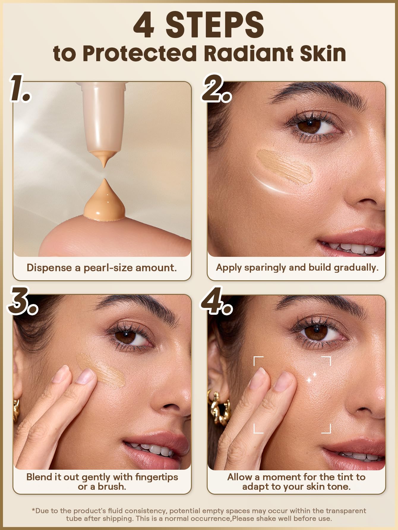 SHEGLAM Dew and Done makeup product unboxed demonstrating the precise dropper style applicator for easy usage.
