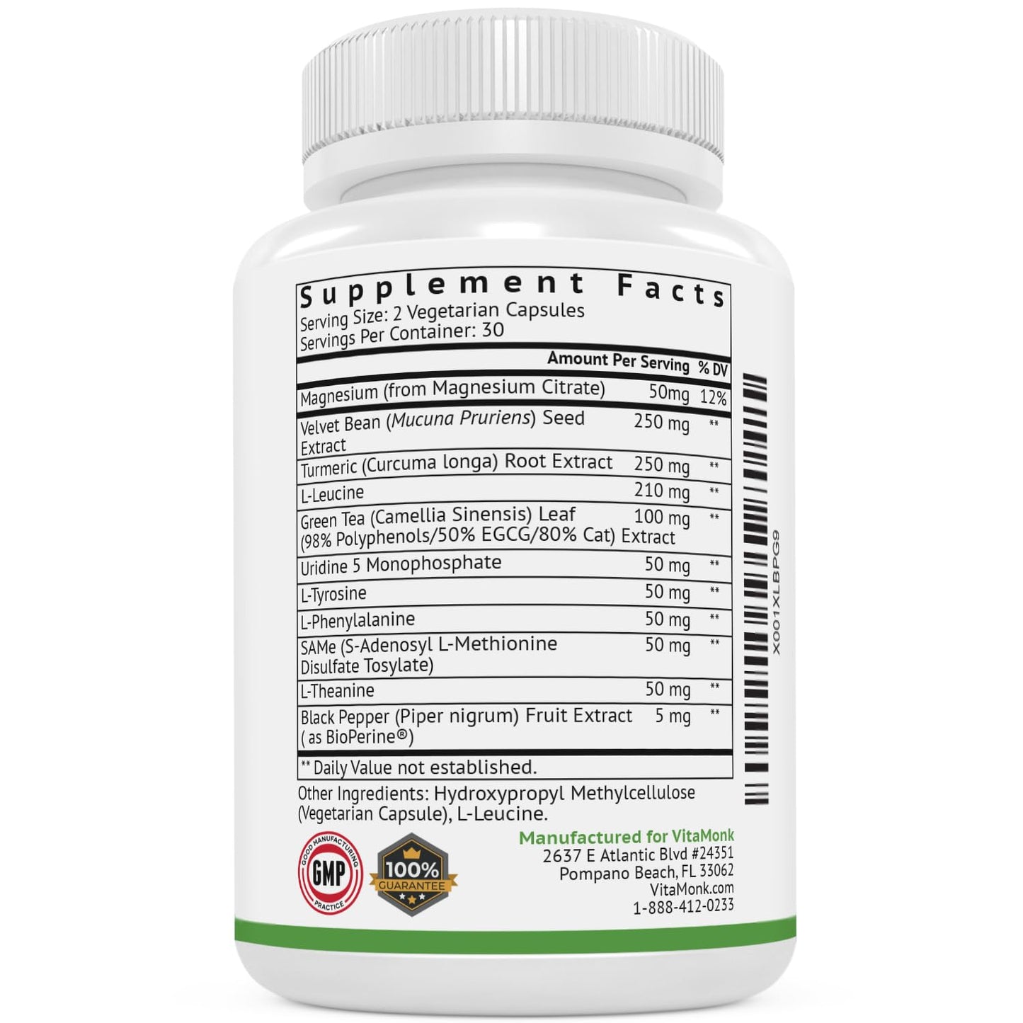 VitaMonk Dopify natural non GMO personal health capsules product shot