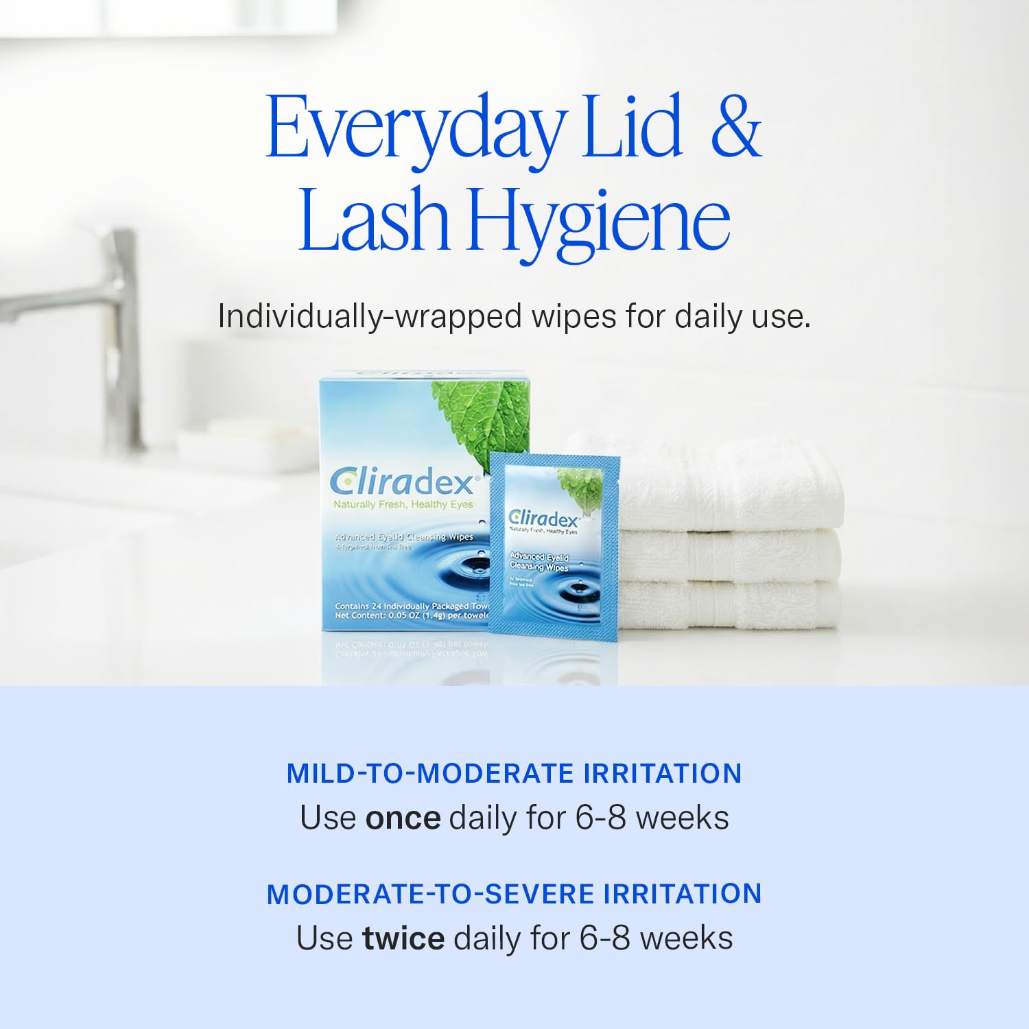 Authentic Cliradex eyelid cleanser packaging