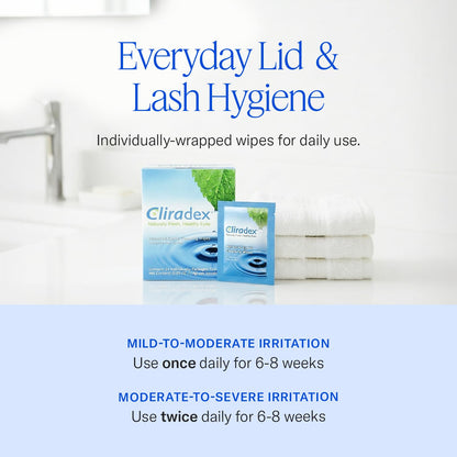 Authentic Cliradex eyelid cleanser packaging