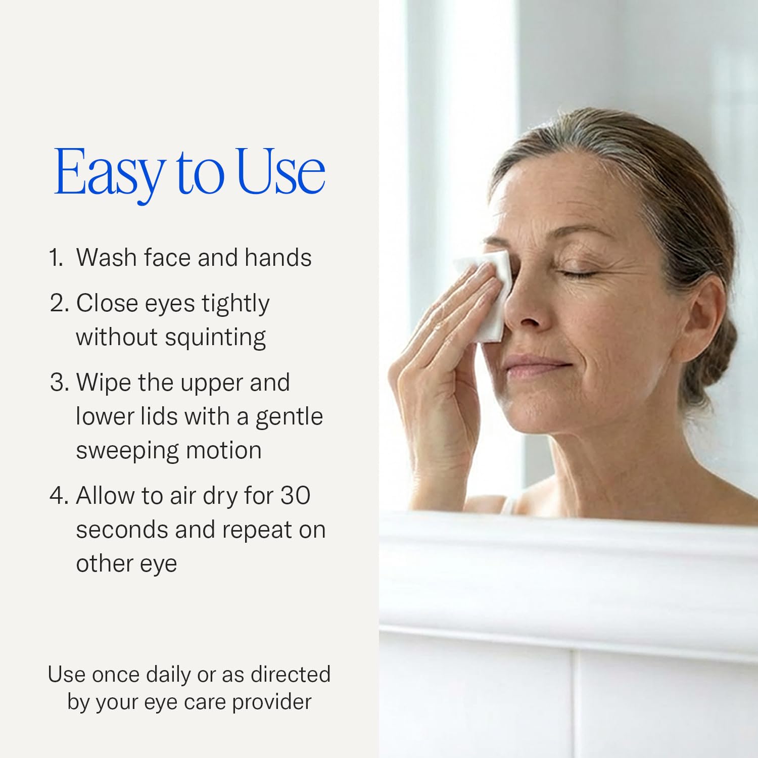 Cliradex ocular hygiene towelettes for dry irritated eyes