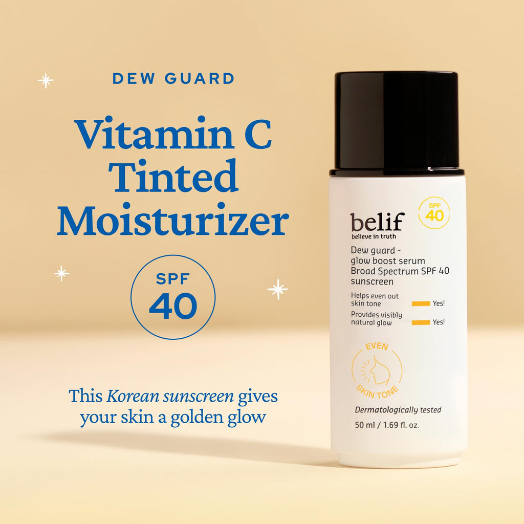 Belif Dew Guard Vitamin C Glow Tint SPF 40 side angle showing product size
