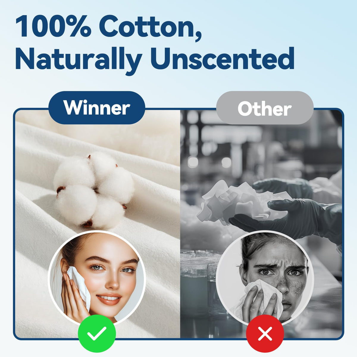 Winner cotton facial tissue sheet size demonstration