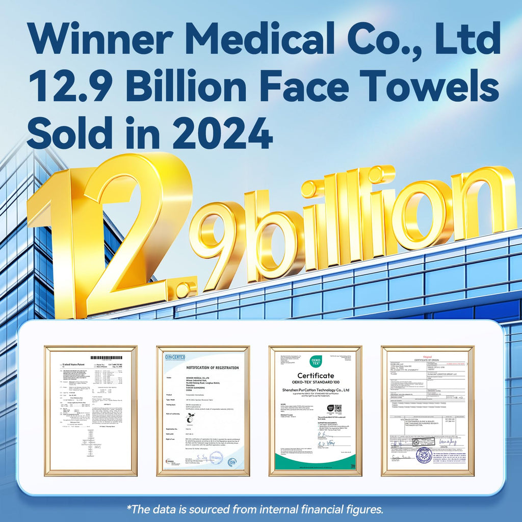 Pack of six facial dry wipes bundle display