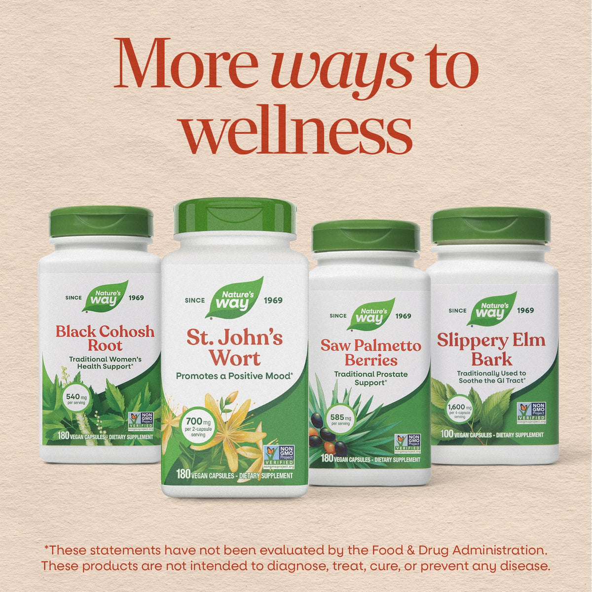 Nature's Way St. John's Wort vegan herbal capsules 180 count