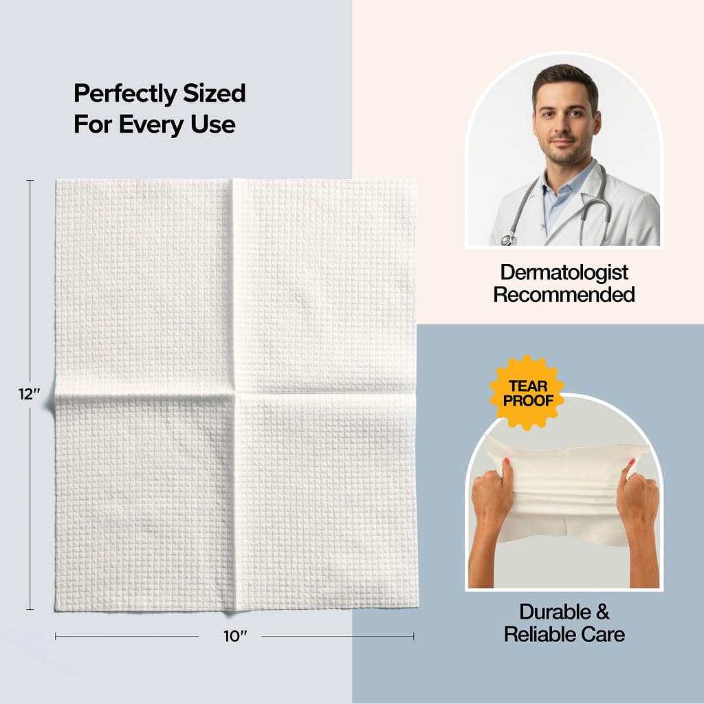 Side by side comparison of Lebogner textured and smooth side face towels