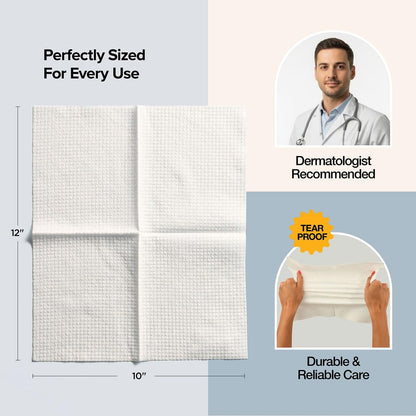 Side by side comparison of Lebogner textured and smooth side face towels