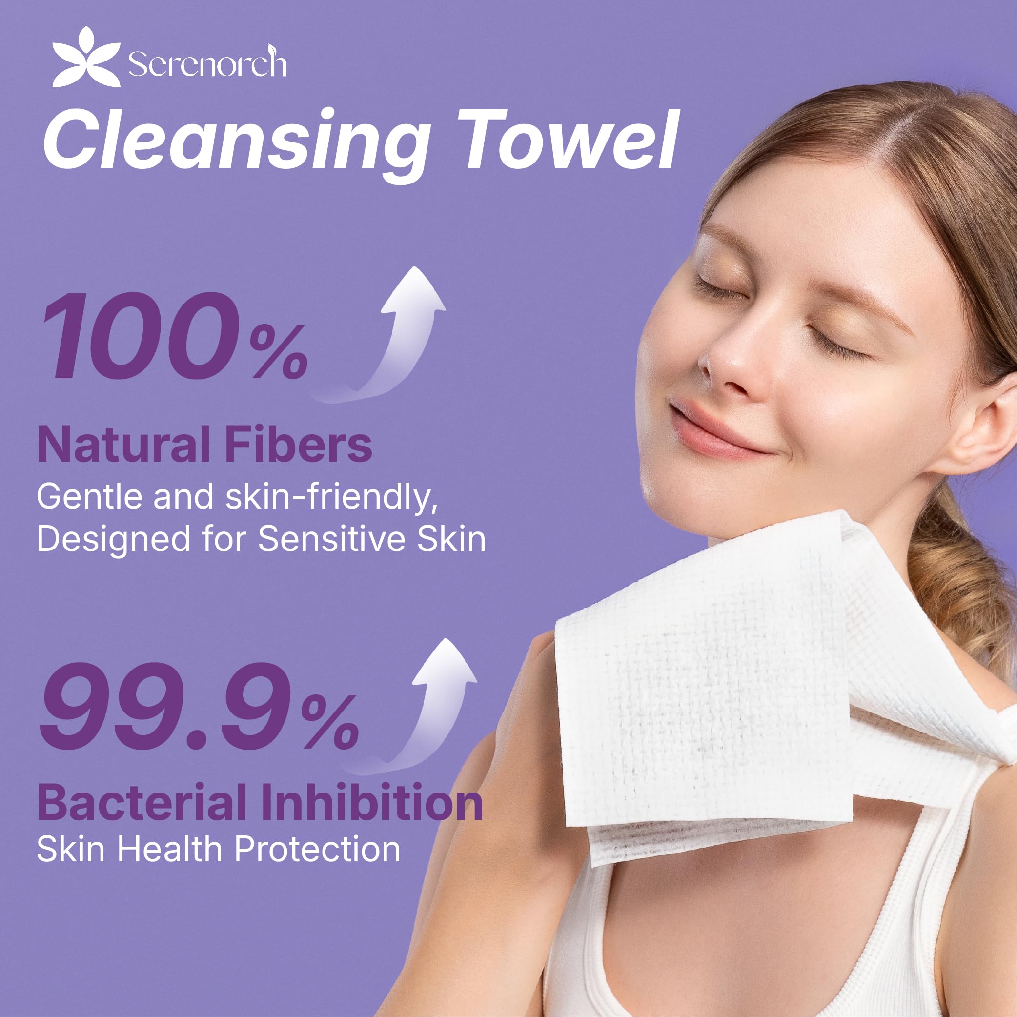 Close up of Serenorch ultra-thick facial cleansing cloth texture