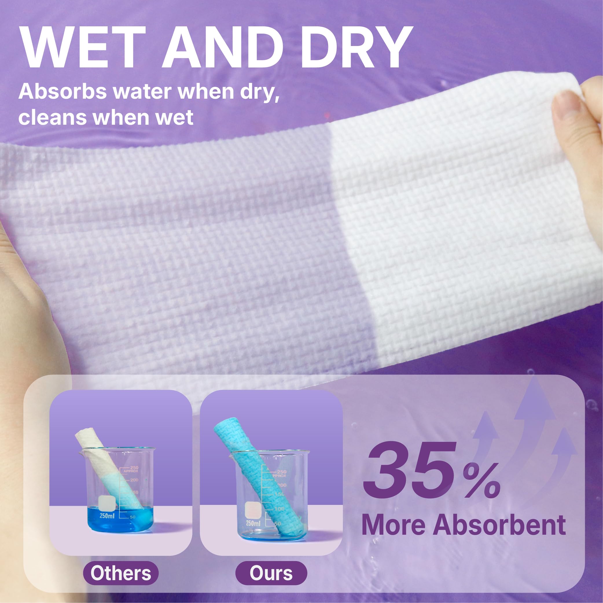 Hand holding one Serenorch biodegradable dry wipe for makeup removal